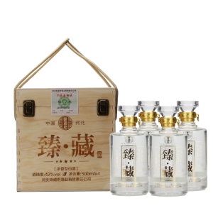 味道府 42度甄藏500ml*4瓶整箱装浓香型白酒纯粮食酒 河北石家庄