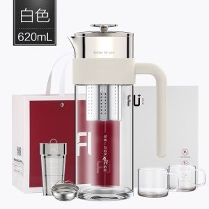 富光高端FU+享系列冷水壶大容量过滤家用咖啡壶玻璃耐热开水壶