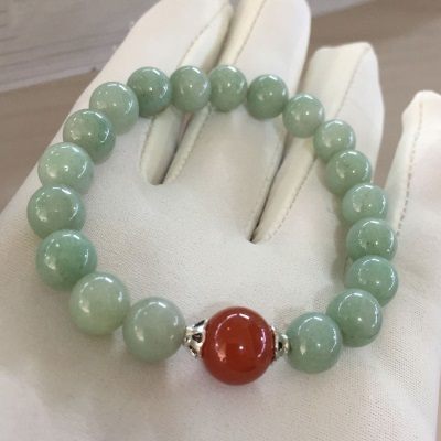 佘太翠天然玉石手串清透内蒙古佘太玉石英岩送女友送妈妈精品礼物