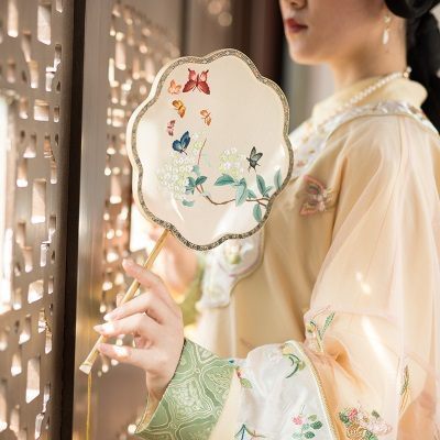 苏州绣花扇子手工刺绣团扇中国古风双面绣宫扇绣美汉服工艺扇礼品