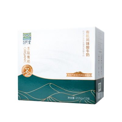 天赋河套圣牧有机酸奶整箱包邮常温奶全程有机酸牛奶205g*12包