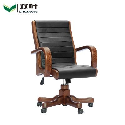 双叶家具 红橡木实木转椅班椅 现代中式仿人体工程学原理电脑椅