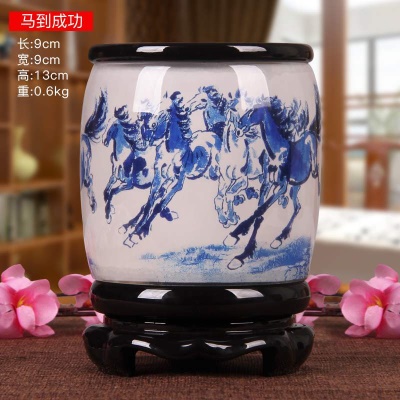 13公分 青花马到