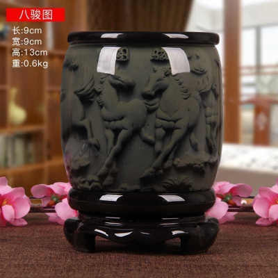 13公分 瓦当八骏图