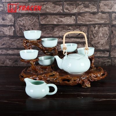 鲁青瓷蹴鞠茶具套装
