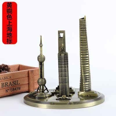 （中号新款套装）黄铜色上海地标