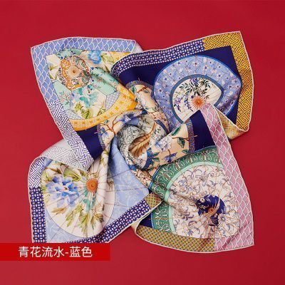 青花流水-蓝色（65*65cm）