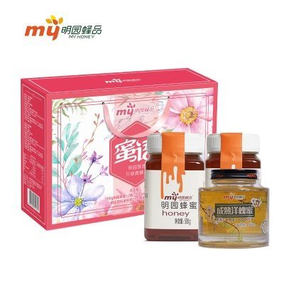 明园蜜语礼盒特价500g明园蜂蜜*2瓶+300g成熟洋槐蜜